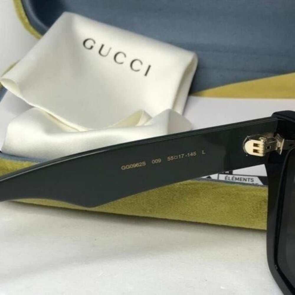 💯BRAND NEW GUCCI GG0962S 009 Black/Green/Grey Unisex Sunglasses - Picture 5 of 11